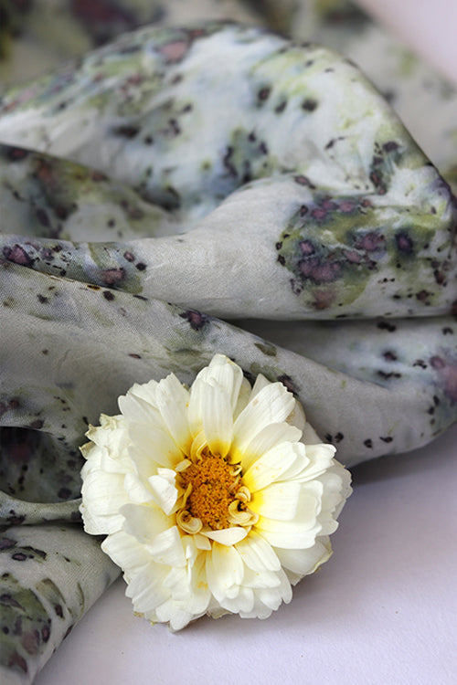 lilly eco printed habutai silk yardage