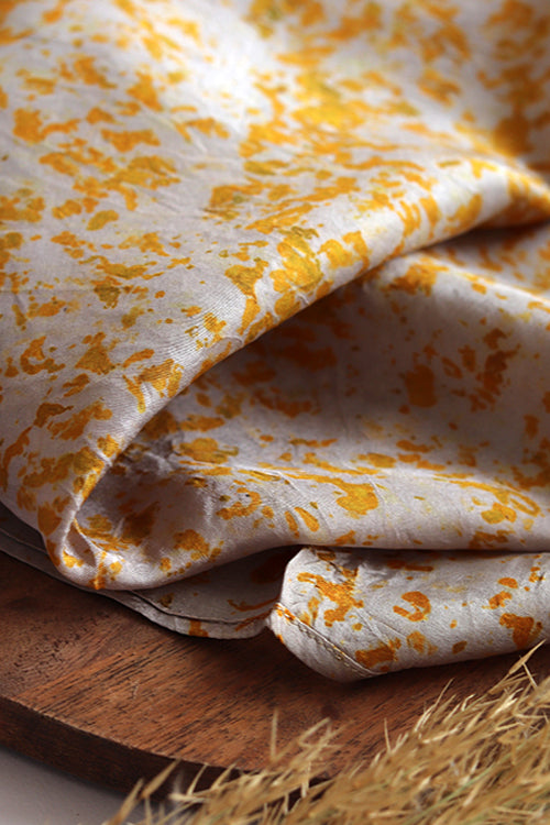 dahelia eco printed habutai silk yardage