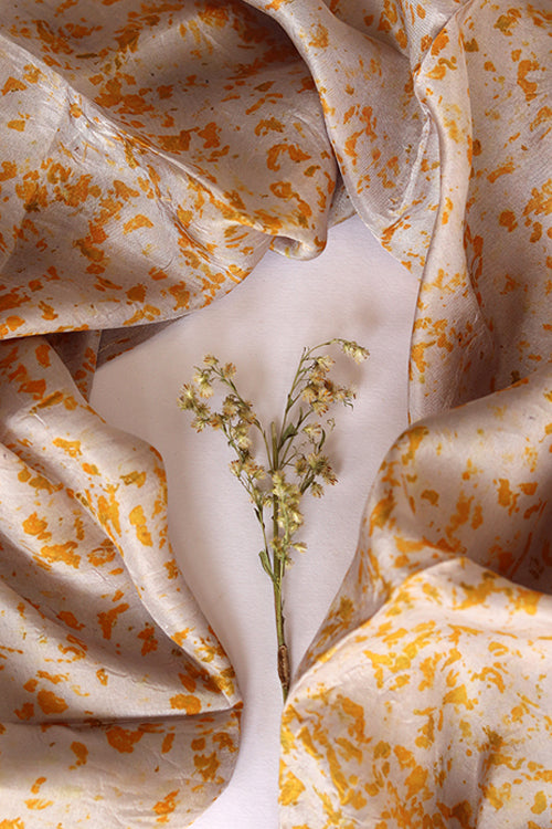 dahelia eco printed habutai silk yardage