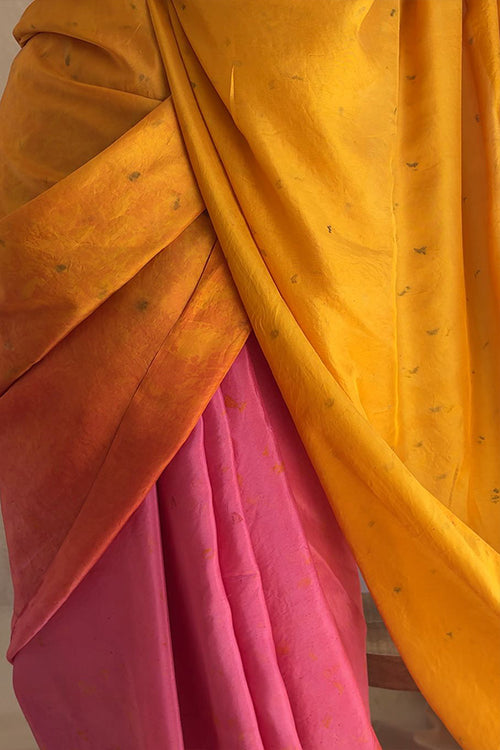 SURHI - Eco Printed Habutai Silk Sari