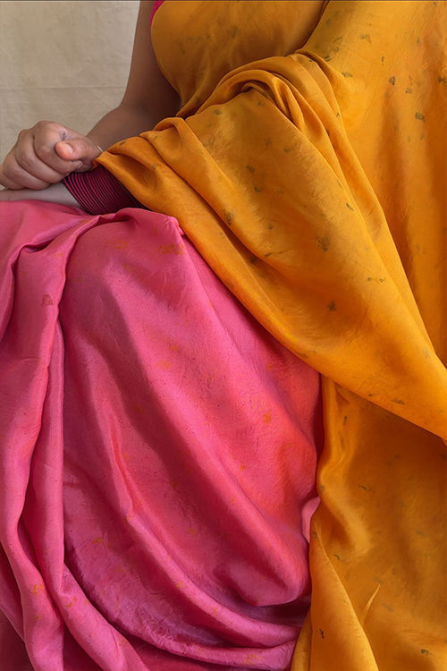 SURHI - Eco Printed Habutai Silk Sari