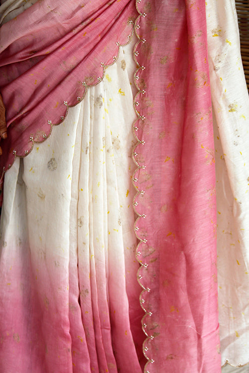 EKAI - hand embroidered chanderi sari