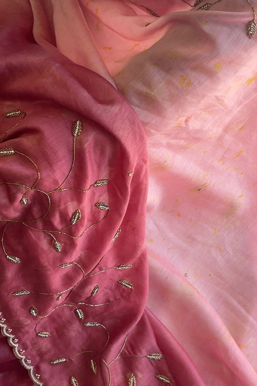 AVAAS - hand embroidered chanderi sari