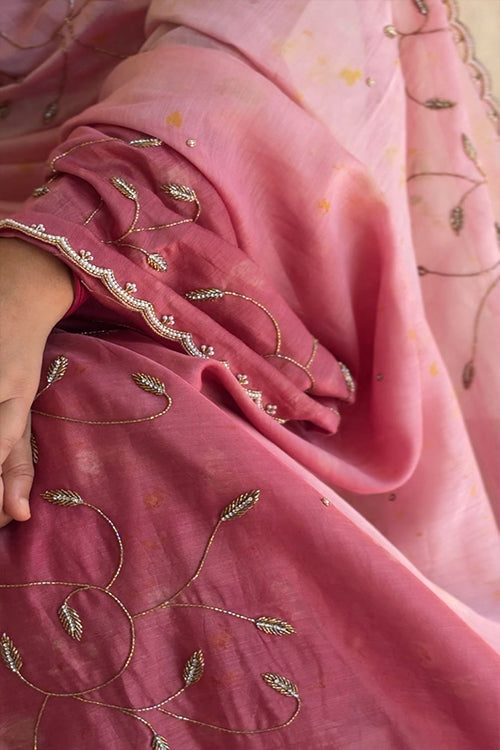 AVAAS - hand embroidered chanderi sari