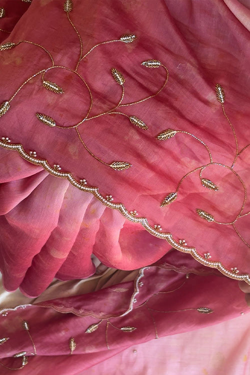 AVAAS - hand embroidered chanderi sari