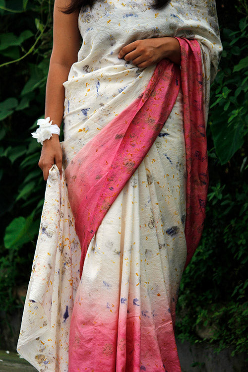 LANA Eco Printed Habutai Silk Sari
