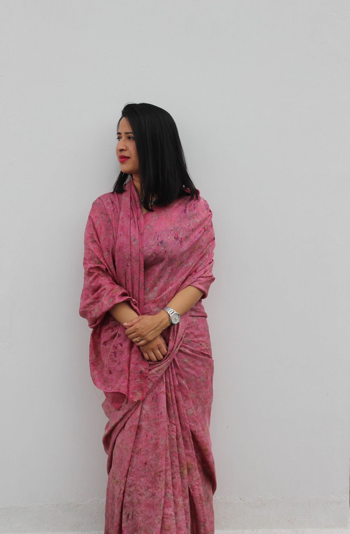 Peru Eco Printed Habutai Silk Sari
