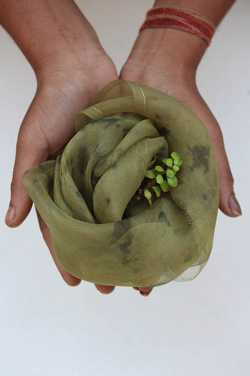 KANJI Eco Printed organza Silk Yardage