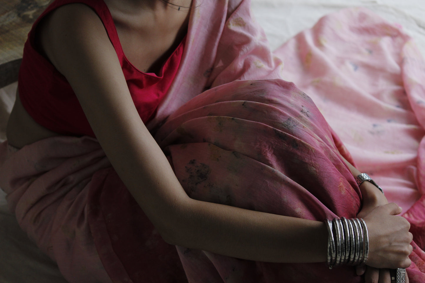 PUSHP - Eco Printed Chanderi Silk Sari