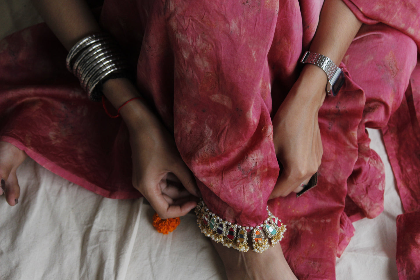 PUSHP - Eco Printed Chanderi Silk Sari