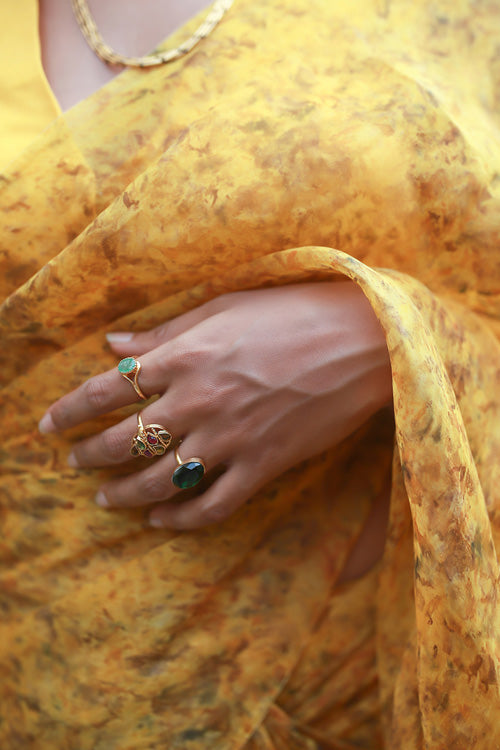 sunhera eco printed organza silk sari