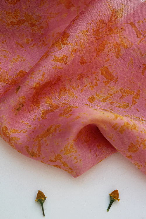 GUL Eco Printed chanderi Silk Yardage