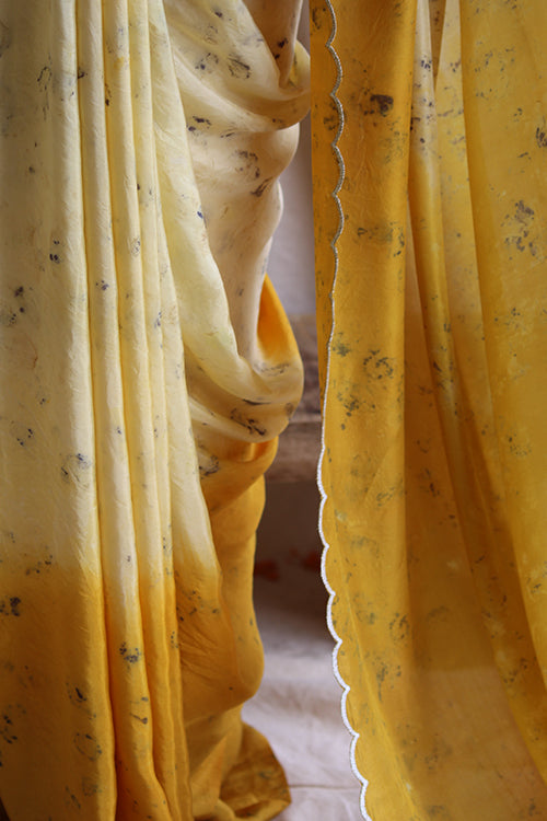 AANCHAL - Eco Printed Habutai Silk Sari