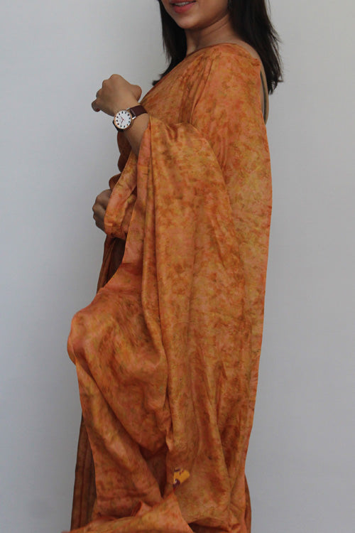 GERU Eco Printed Habutai Silk Sari