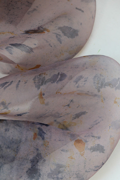 MEENA Eco Printed organza Silk Yardage