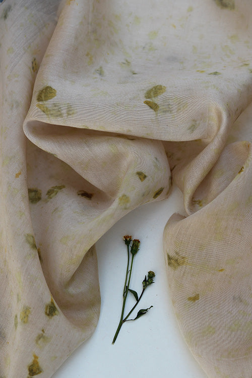 KADAMBARI Eco Printed chanderi Silk Yardage