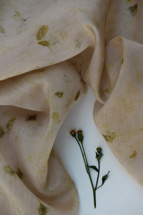 KADAMBARI Eco Printed chanderi Silk Yardage