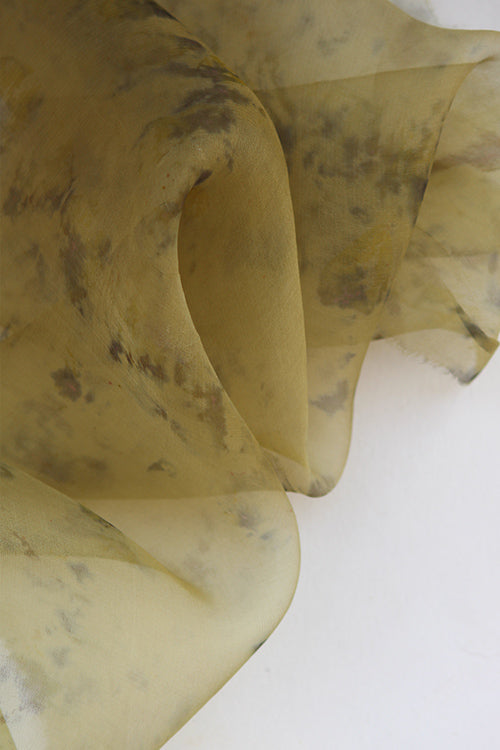 KANJI Eco Printed organza Silk Yardage