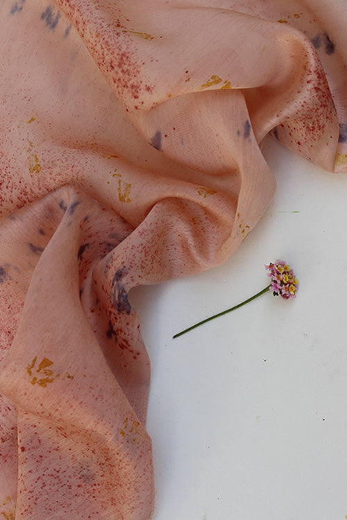 NELLA Eco Printed chanderi Silk Yardage