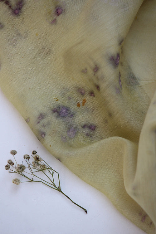 SHESHAM Eco Printed chanderi Silk Yardage