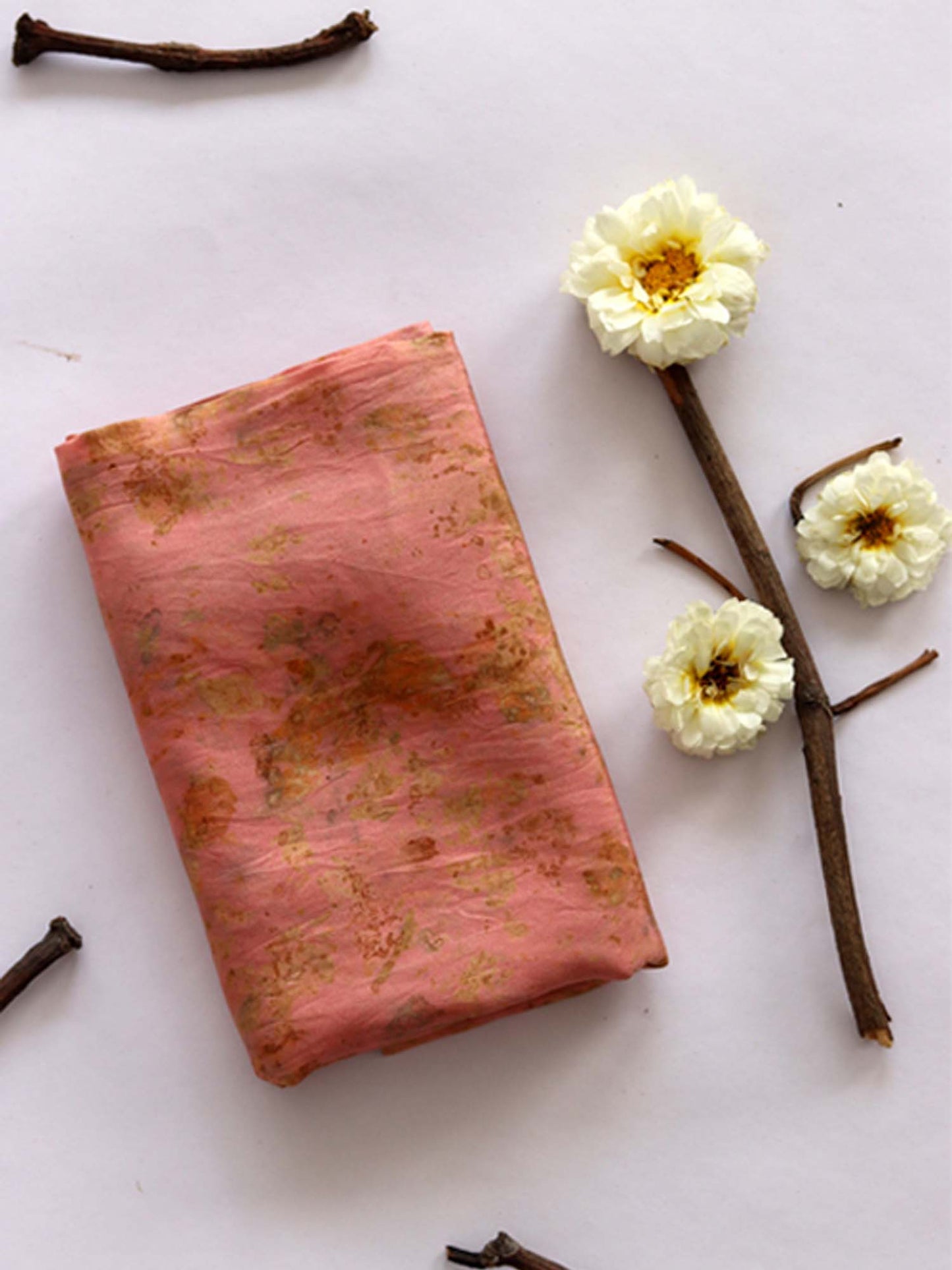 peoli eco printed habutai silk yardage