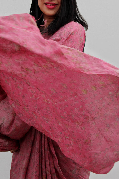 Peru Eco Printed Habutai Silk Sari