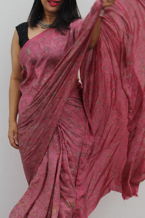 Peru Eco Printed Habutai Silk Sari