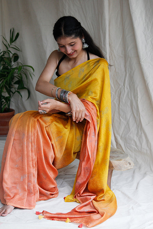 SHEEN - Eco Printed Chanderi Silk Sari