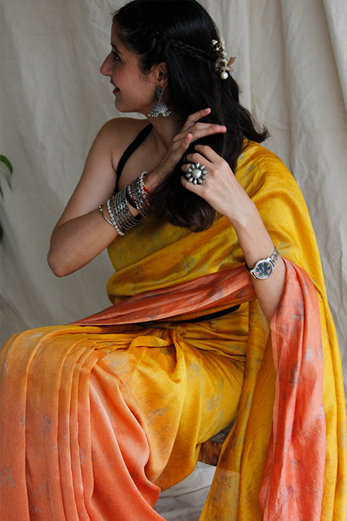 SHEEN - Eco Printed Chanderi Silk Sari