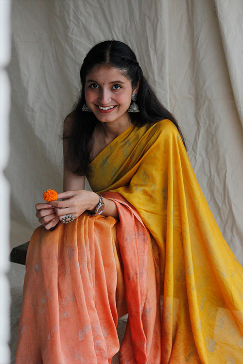 SHEEN - Eco Printed Chanderi Silk Sari