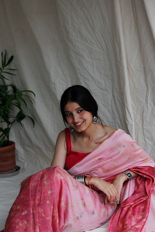 PUSHP - Eco Printed Chanderi Silk Sari