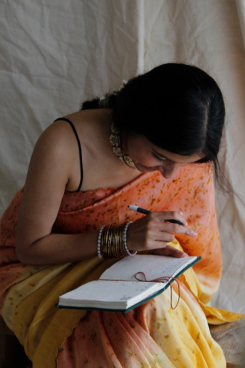 PRIYAM - Eco Printed Chanderi Silk Sari