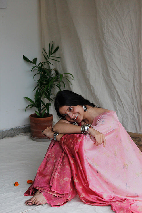 PUSHP - Eco Printed Chanderi Silk Sari