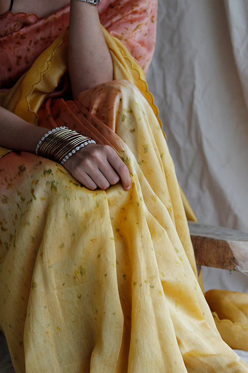 PRIYAM - Eco Printed Chanderi Silk Sari
