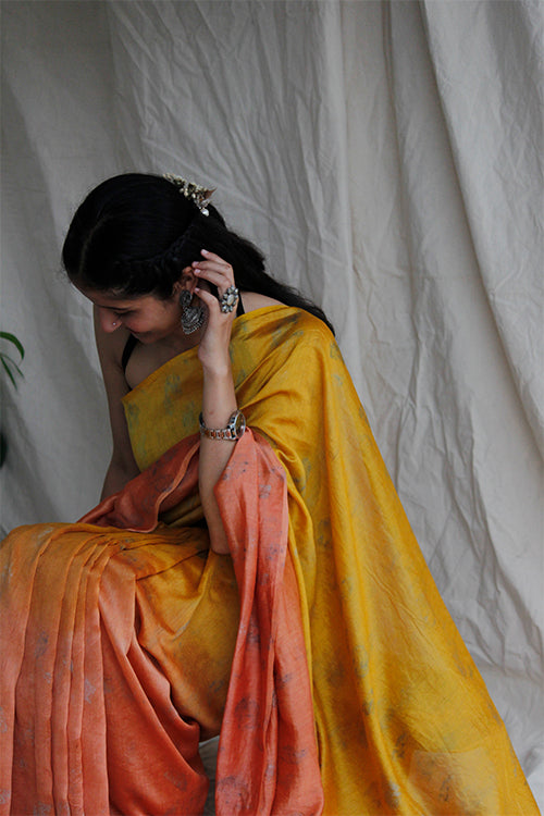 SHEEN - Eco Printed Chanderi Silk Sari