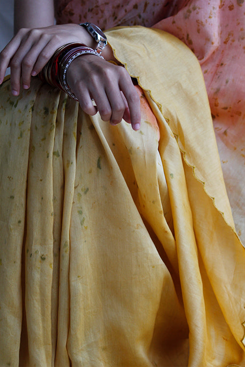 PRIYAM - Eco Printed Chanderi Silk Sari