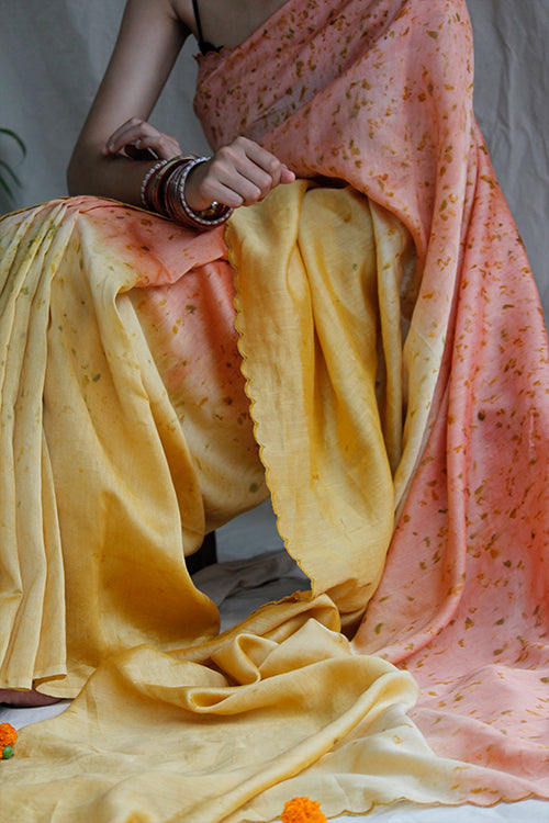 PRIYAM - Eco Printed Chanderi Silk Sari