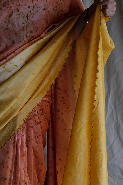 PRIYAM - Eco Printed Chanderi Silk Sari