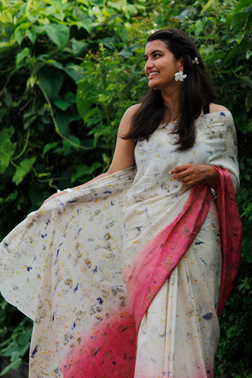 LANA Eco Printed Habutai Silk Sari