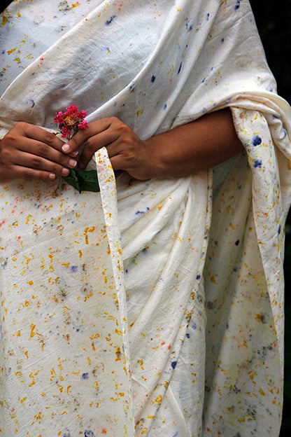 SAADA Eco Printed Habutai Silk Sari