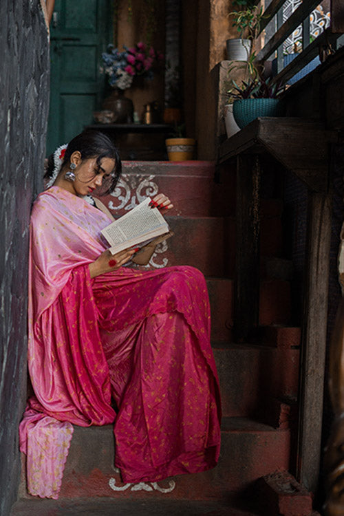 RANI Eco Printed Habutai Silk Sari