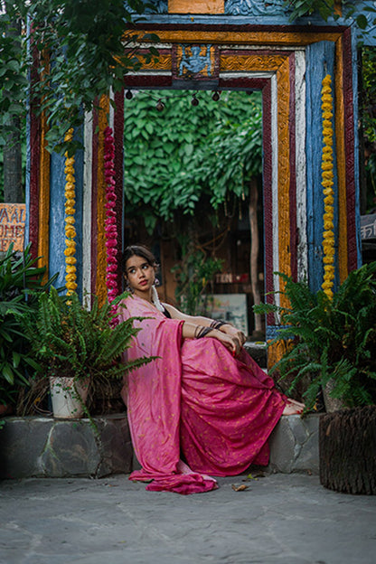 RANI Eco Printed Habutai Silk Sari