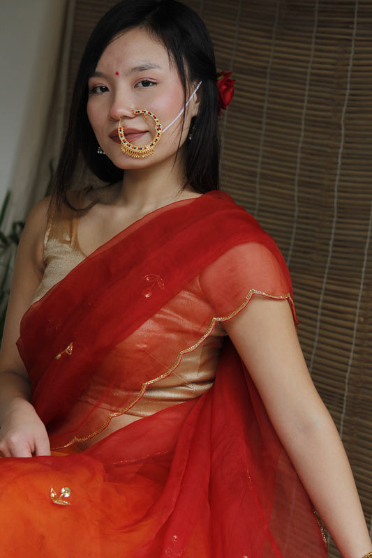 Mity - Eco Printed Organza Silk Sari