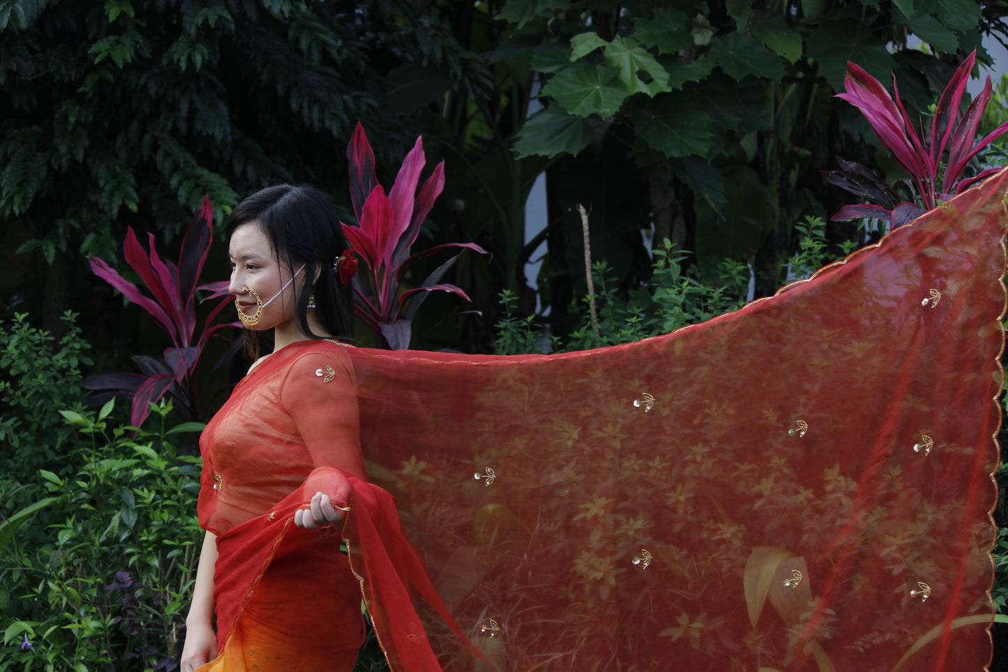 Mity - Eco Printed Organza Silk Sari