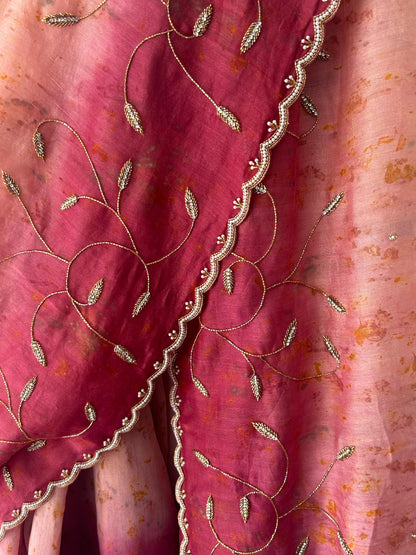 SUVI - hand embroidered chanderi Silk Sari