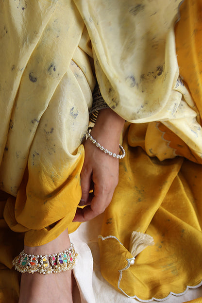 AANCHAL - Eco Printed Habutai Silk Sari