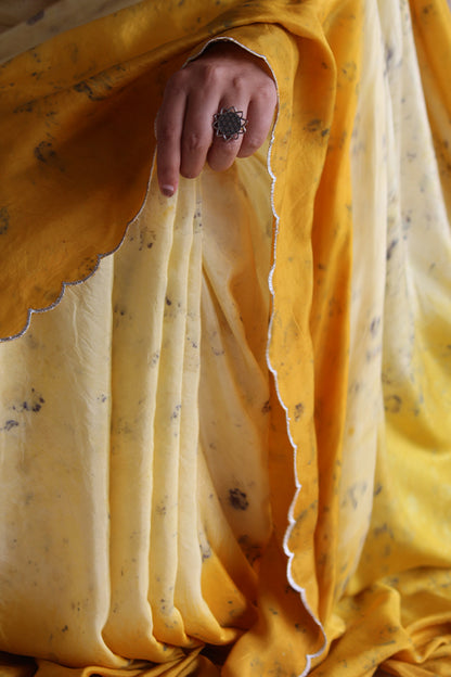 AANCHAL - Eco Printed Habutai Silk Sari