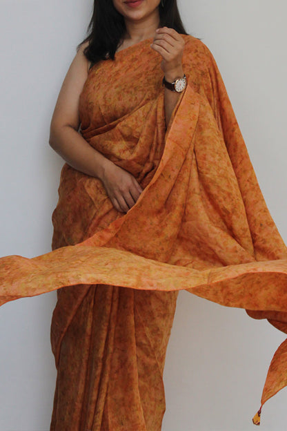 GERU Eco Printed Habutai Silk Sari