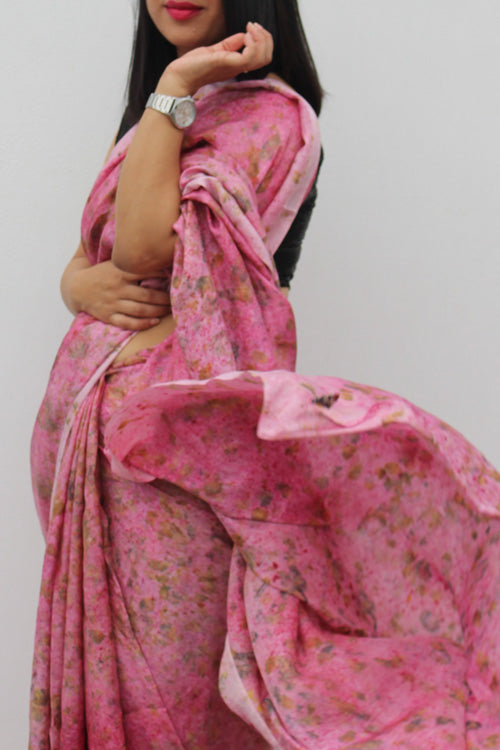 Kiki Eco Printed Habutai Silk Sari