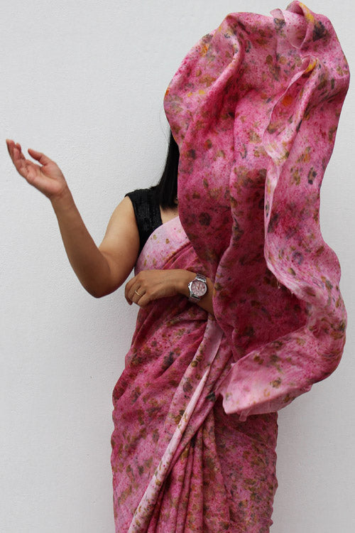 Kiki Eco Printed Habutai Silk Sari